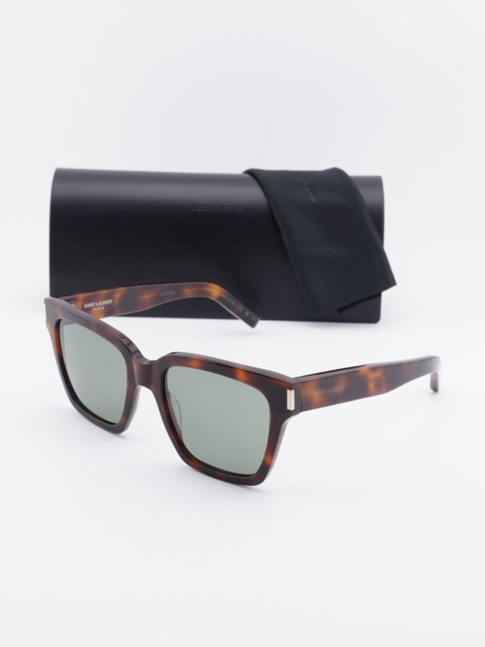 Saint Laurent SL507 003 Square Sunglasses - Havana / Green